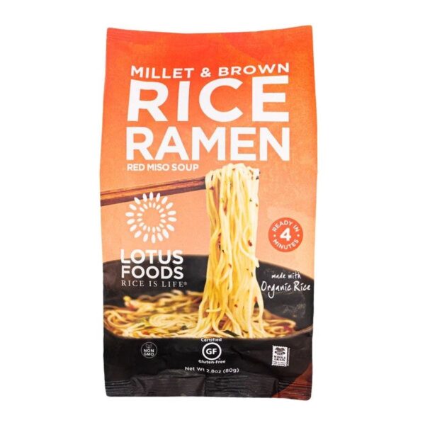 Lotus Foods Millet & Brown Rice Ramen with Red Miso Soup 2.8 oz.