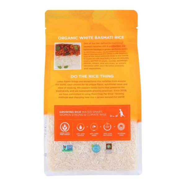 Lotus Foods Organic White Basmati Rice 30 oz. - Image 2