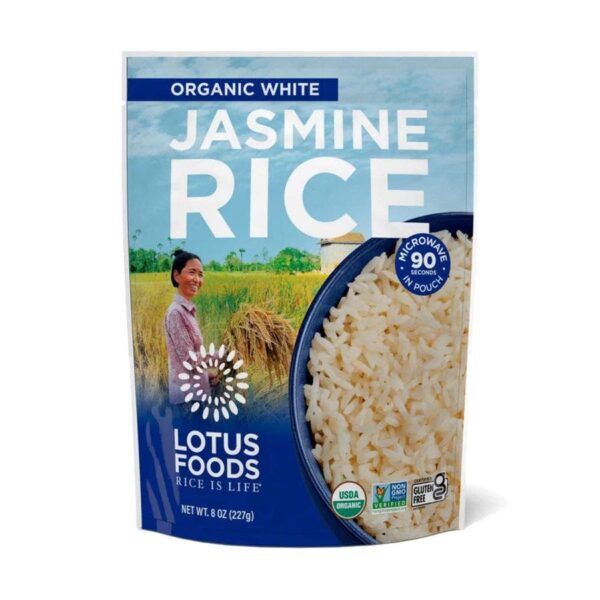 Lotus Foods Organic White Jasmine Heat & Eat Rice Pouch 8 oz.