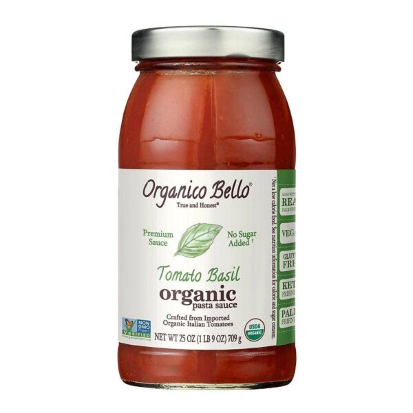 Organico Bello Organic Tomato Basil Pasta & Cooking Sauce 25 oz.