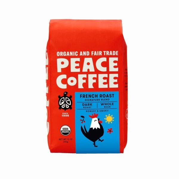 Peace Coffee French Roast Signature Blend Whole Bean 12oz