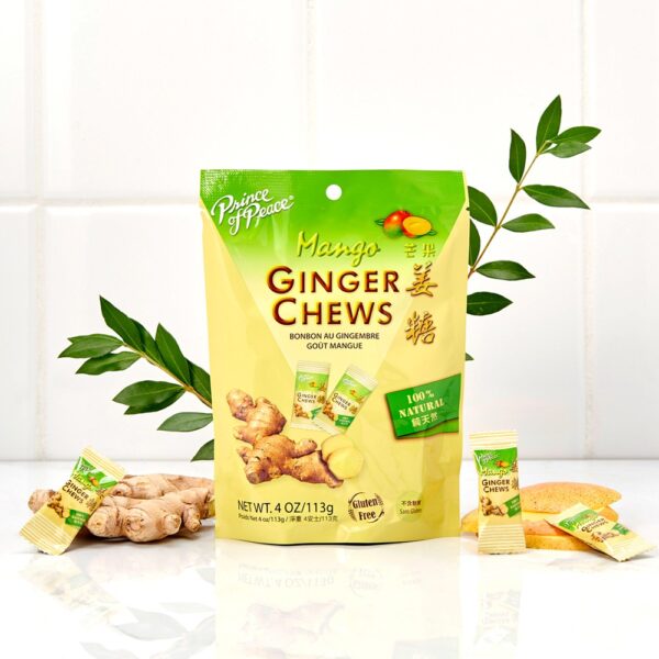 Prince of Peace Ginger Chews Mango 8 oz.