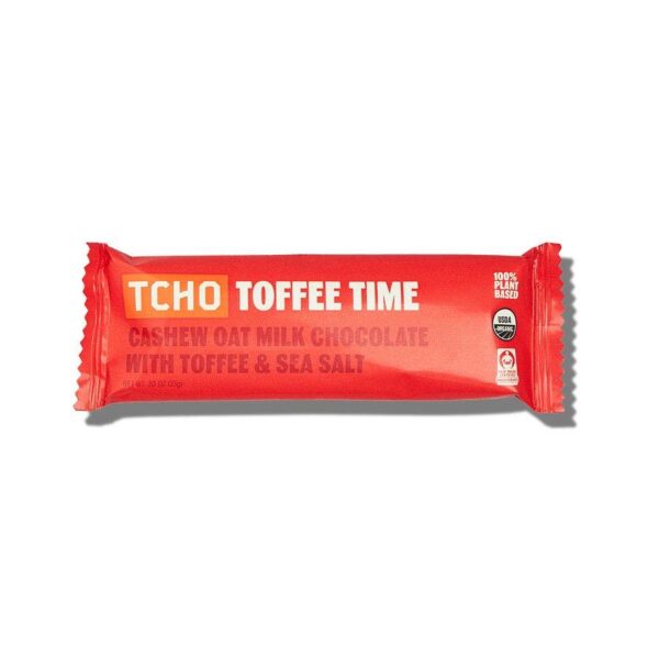 TCHO Chocolate Toffee Time Oat Milk Chocolate Bar 0.83 oz.