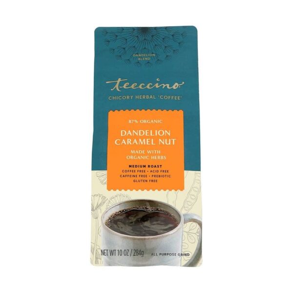 Teeccino Dandelion Caramel Nut Herbal Coffee 10 oz.