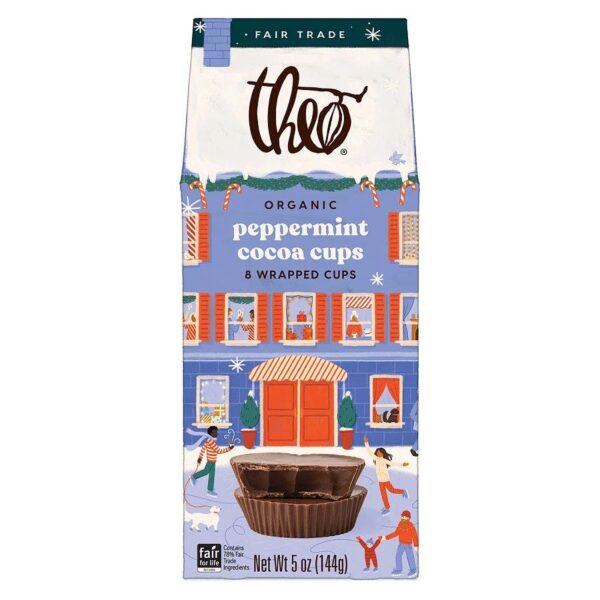 Theo Chocolate Organic Holiday Peppermint Cocoa Cups 5 oz.