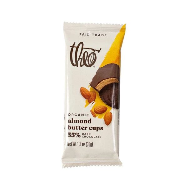 Theo Chocolate Organic Dark Chocolate Almond Butter Cups 1.3 oz.