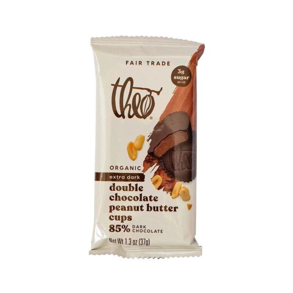 Theo Chocolate Organic Double Chocolate Peanut Butter Cups 1.3 oz.