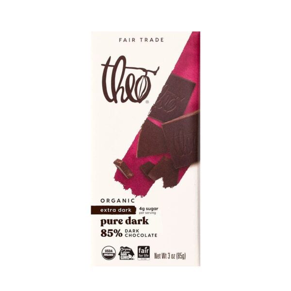 Theo Chocolate Organic Pure Dark Chocolate Bar 3 oz.