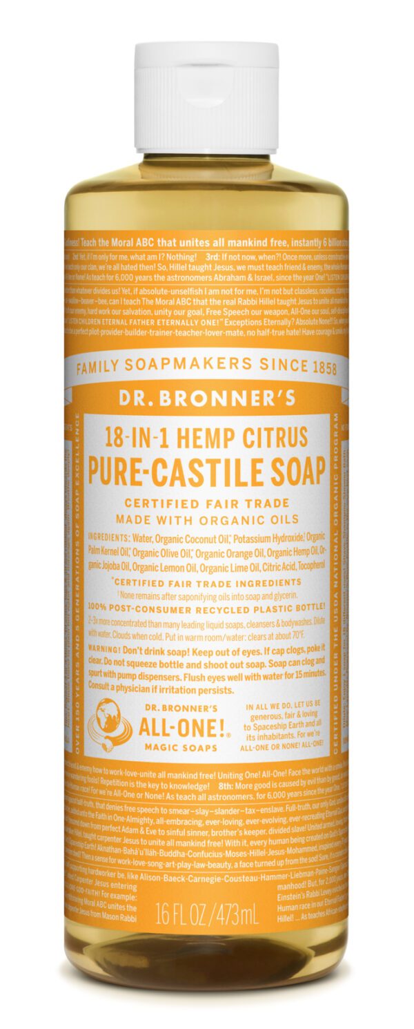 Dr. Bronner's 18-in-1 Citrus Orange Castile Soap 16 fl. oz.