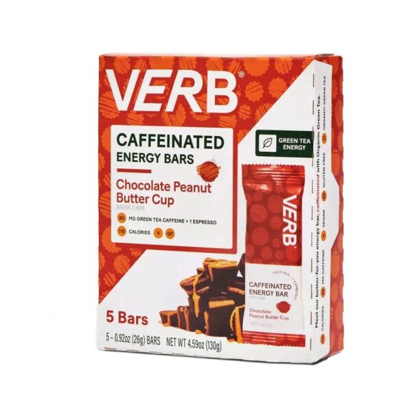 Verb Energy Chocolate Peanut Butter Cup Caffeinated Energy Bars 5 count