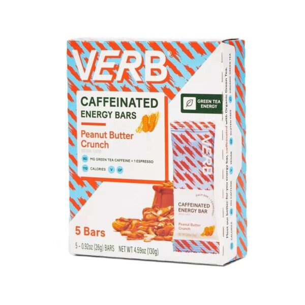 Verb Energy Peanut Butter Crunch Caffeinated Energy Bars 5 count