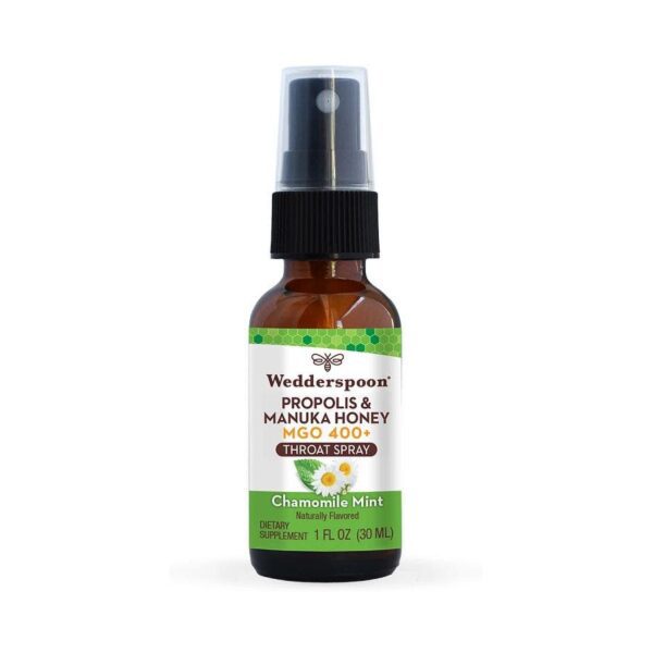 Wedderspoon Chamomile & Mint Propolis & Manuka Honey Throat Spray 1 fl. oz.