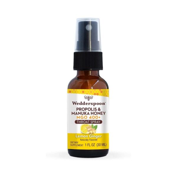 Wedderspoon Lemon & Ginger Propolis & Manuka Honey Throat Spray 1 fl. oz.