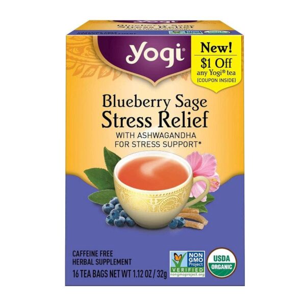 Yogi Tea Blueberry Sage Stress Relief Tea 16 tea bags