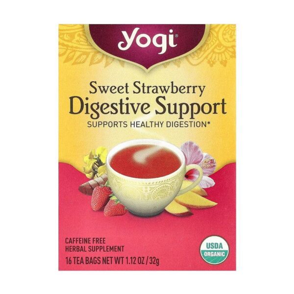 Yogi Tea Organic Strawberry Digestive Tea 16 tea bags