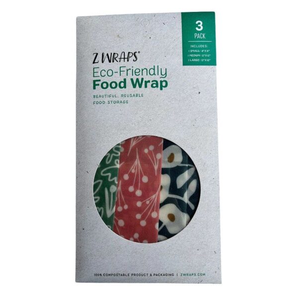 Z Wraps 3-Pack Assorted Sizes Beeswax Food Storage Wraps (Sage, Wynn & Bell)