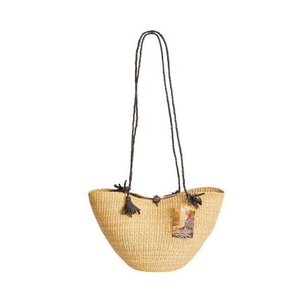 Ayeya Natural Handwoven Shoulder Bag 12" x 10" x 9"