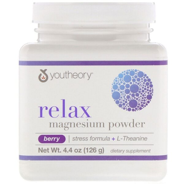 Youtheory Relax Magnesium Powder Berry Flavor 4.4 oz